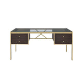 Yumia Gold & Clear Glass Desk Model 92785 By ACME Furniture